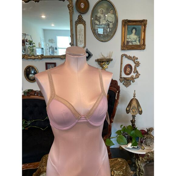 vintage 90s Calvin Klein micro mesh Sheer Underwire Bra lace Size 36B - Picture 1 of 3